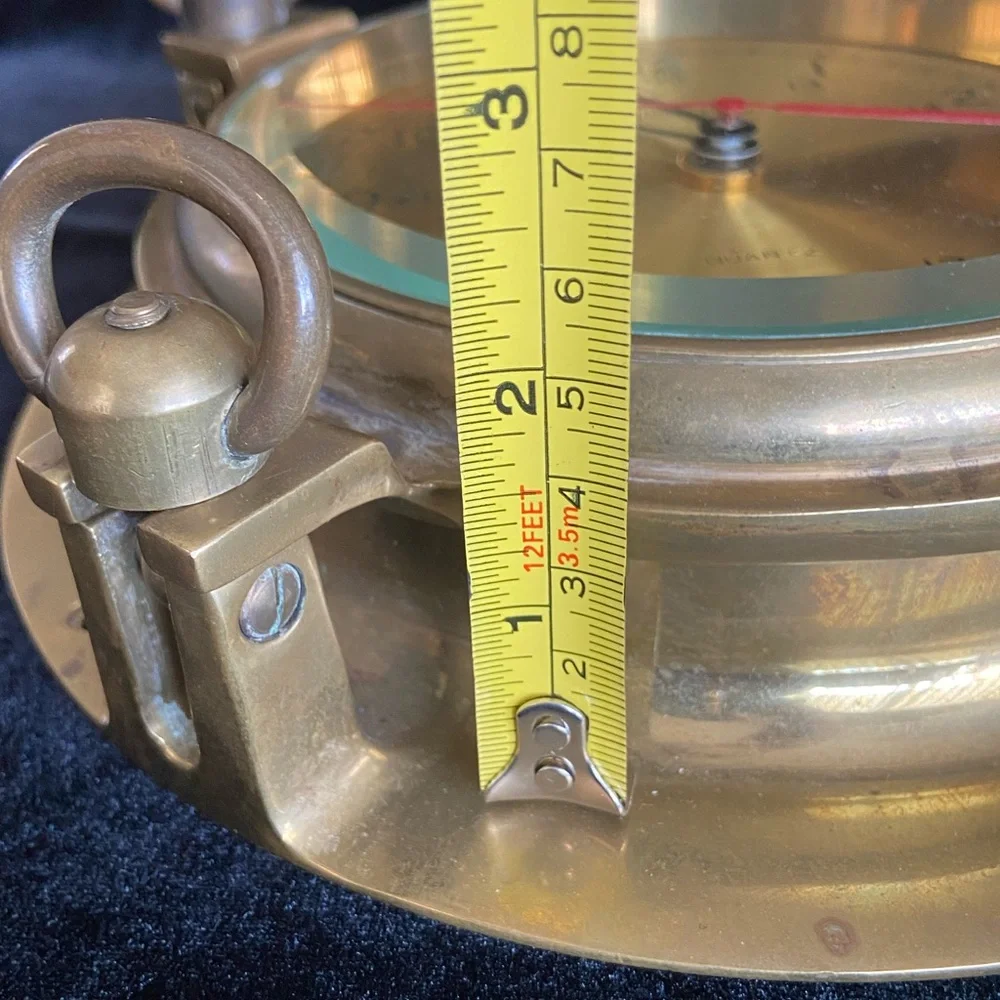 Ship's Time Brass Wall Clock Porthole Quartz Nautical Heavy Captain Boat